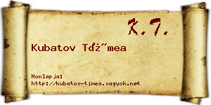 Kubatov Tímea névjegykártya